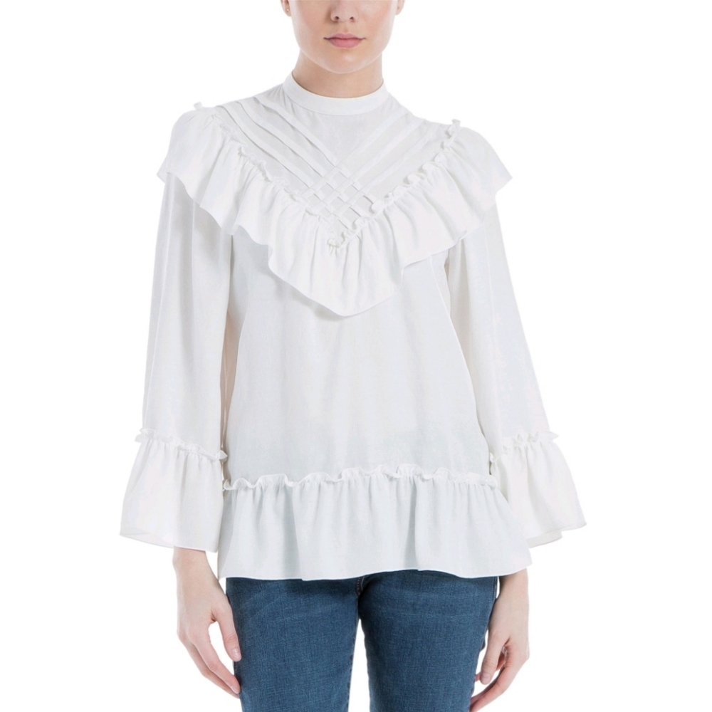 🆕️ MAX STUDIO LONDON | Ruffled Top Off White